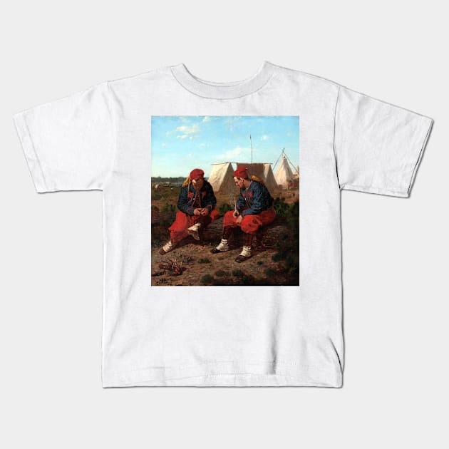 Winslow Homer The Brierwood Pipe Kids T-Shirt by pdpress